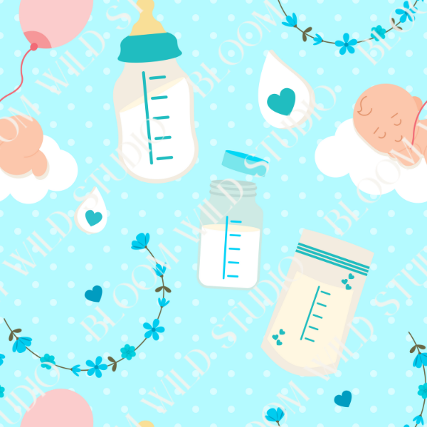 Milk Drunk Blue Seamless
