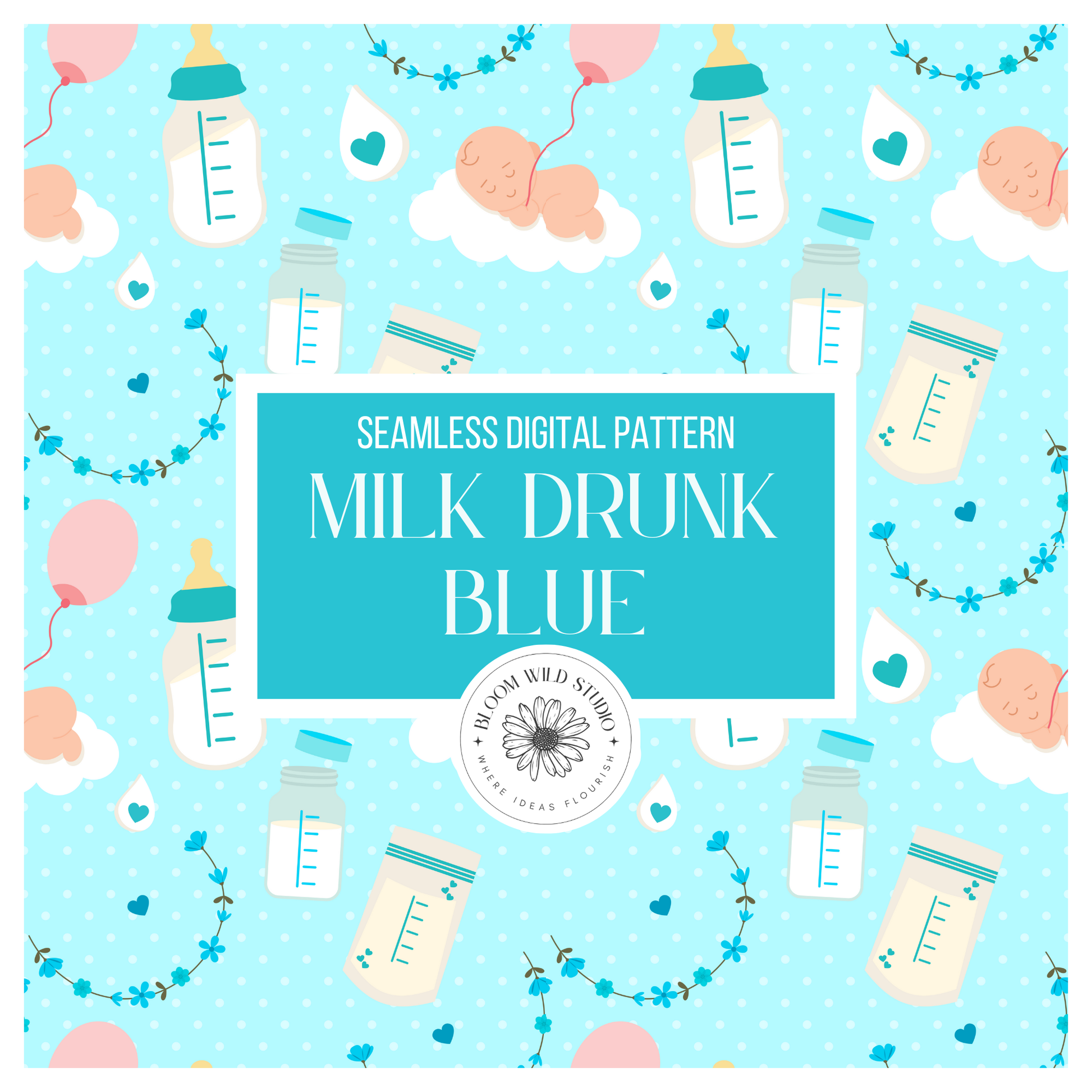 Milk Drunk Blue Seamless