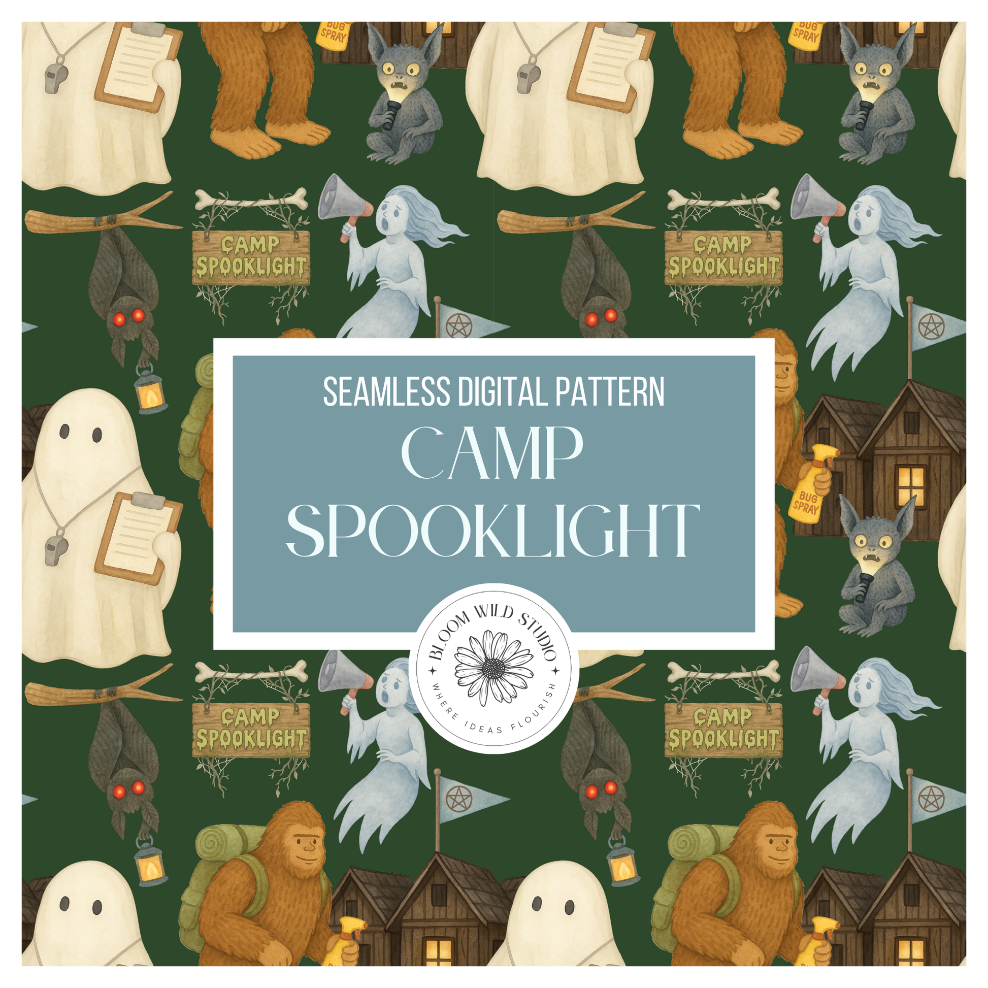 Camp Spooklight Seamless