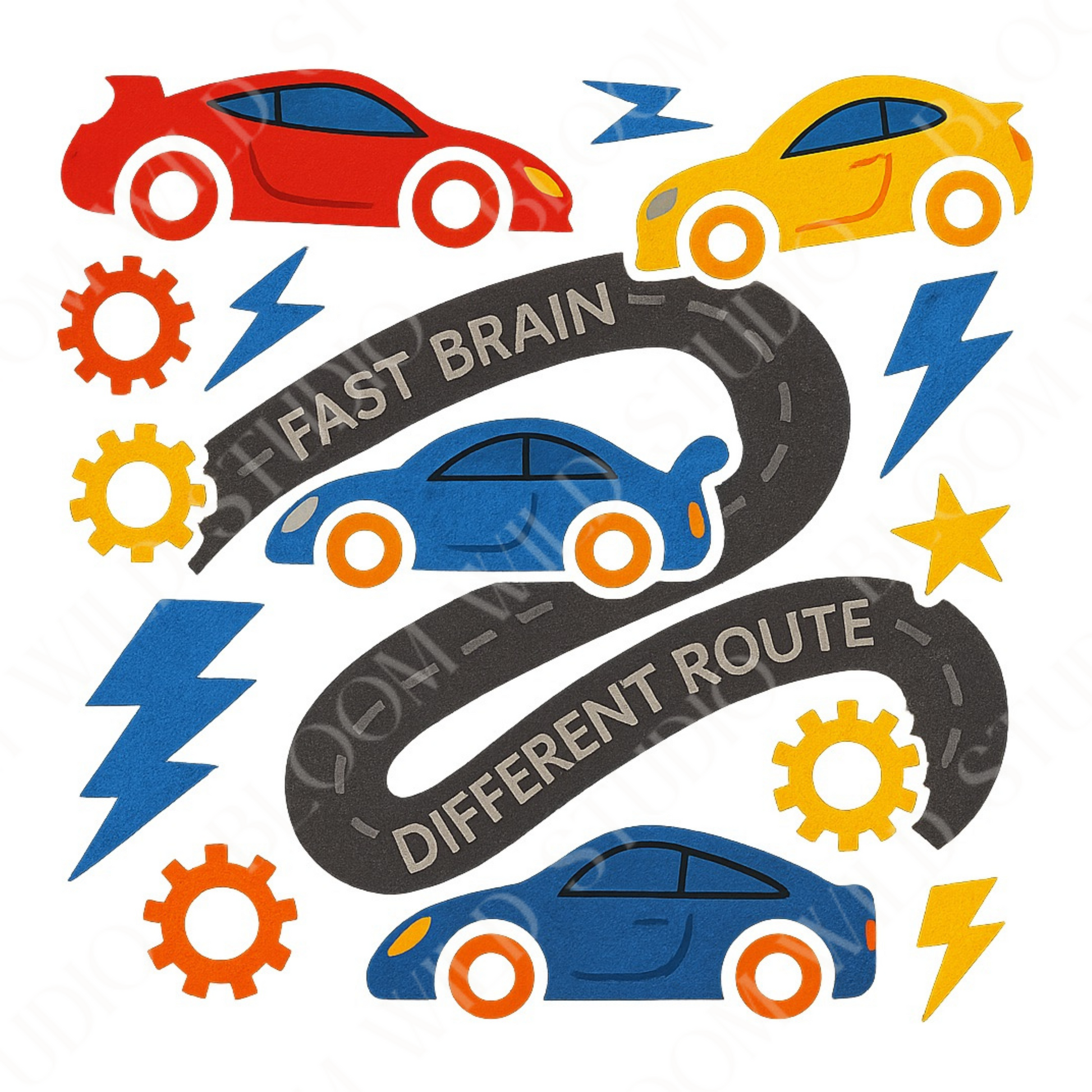 Fast Brain Different Route PNG