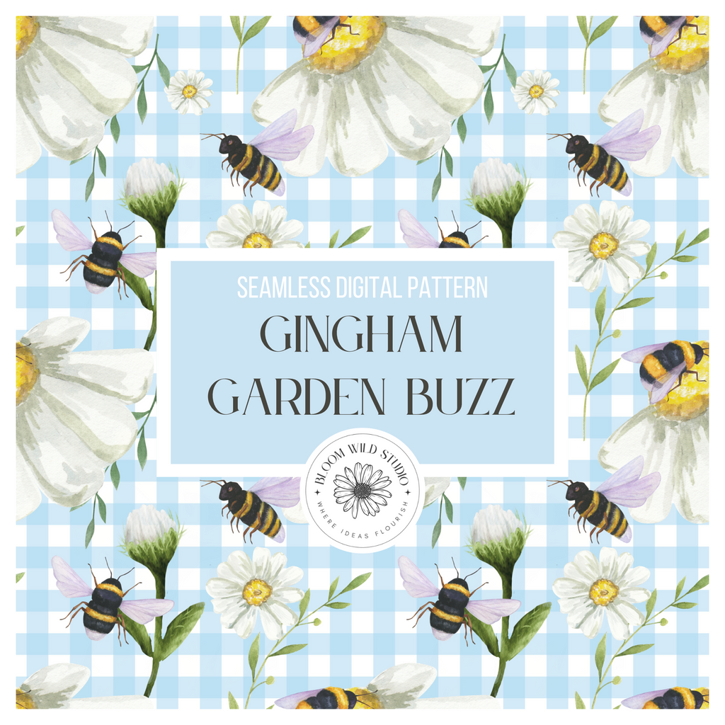 Gingham Garden Buzz Seamless