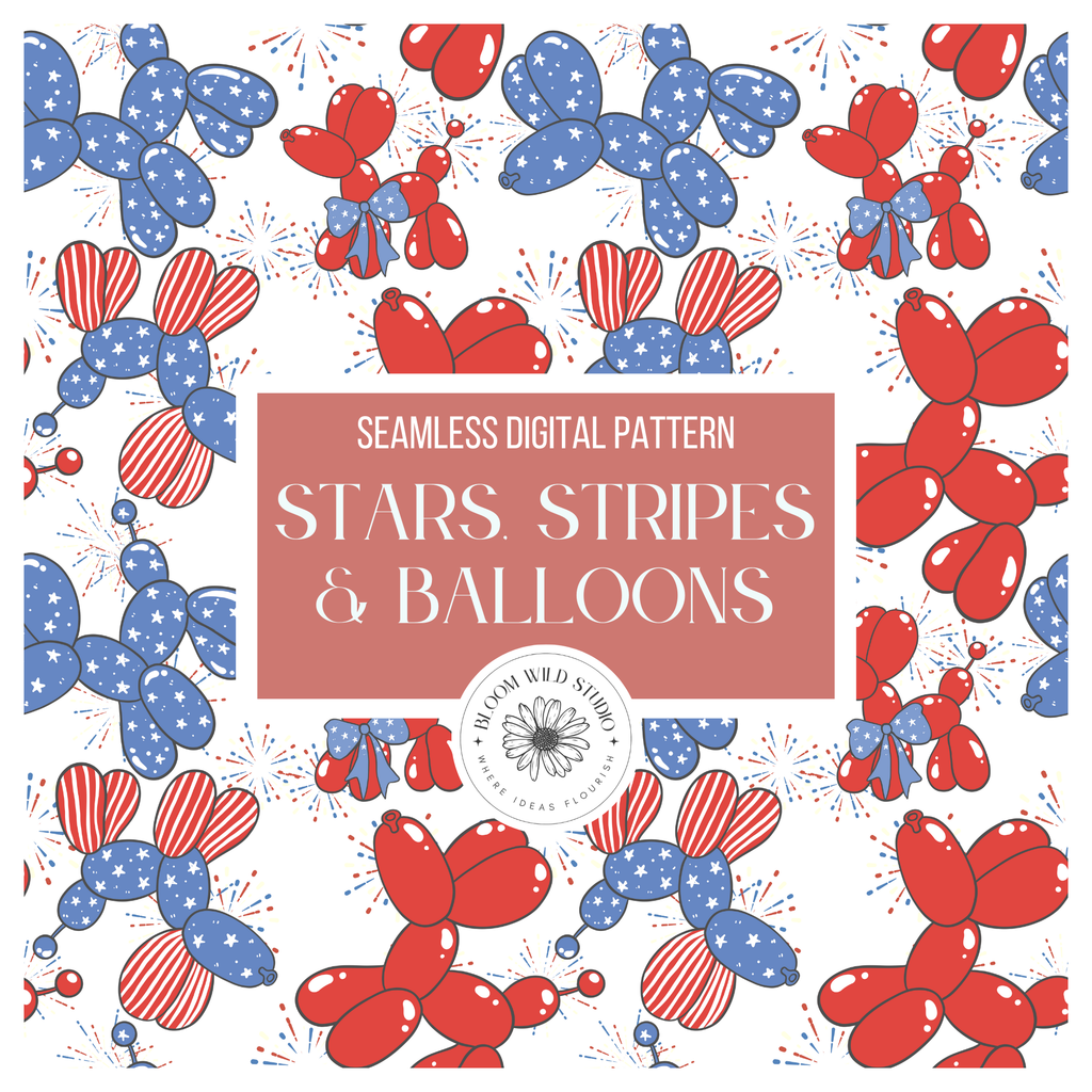 Stars, Stripes & Balloons Seamless