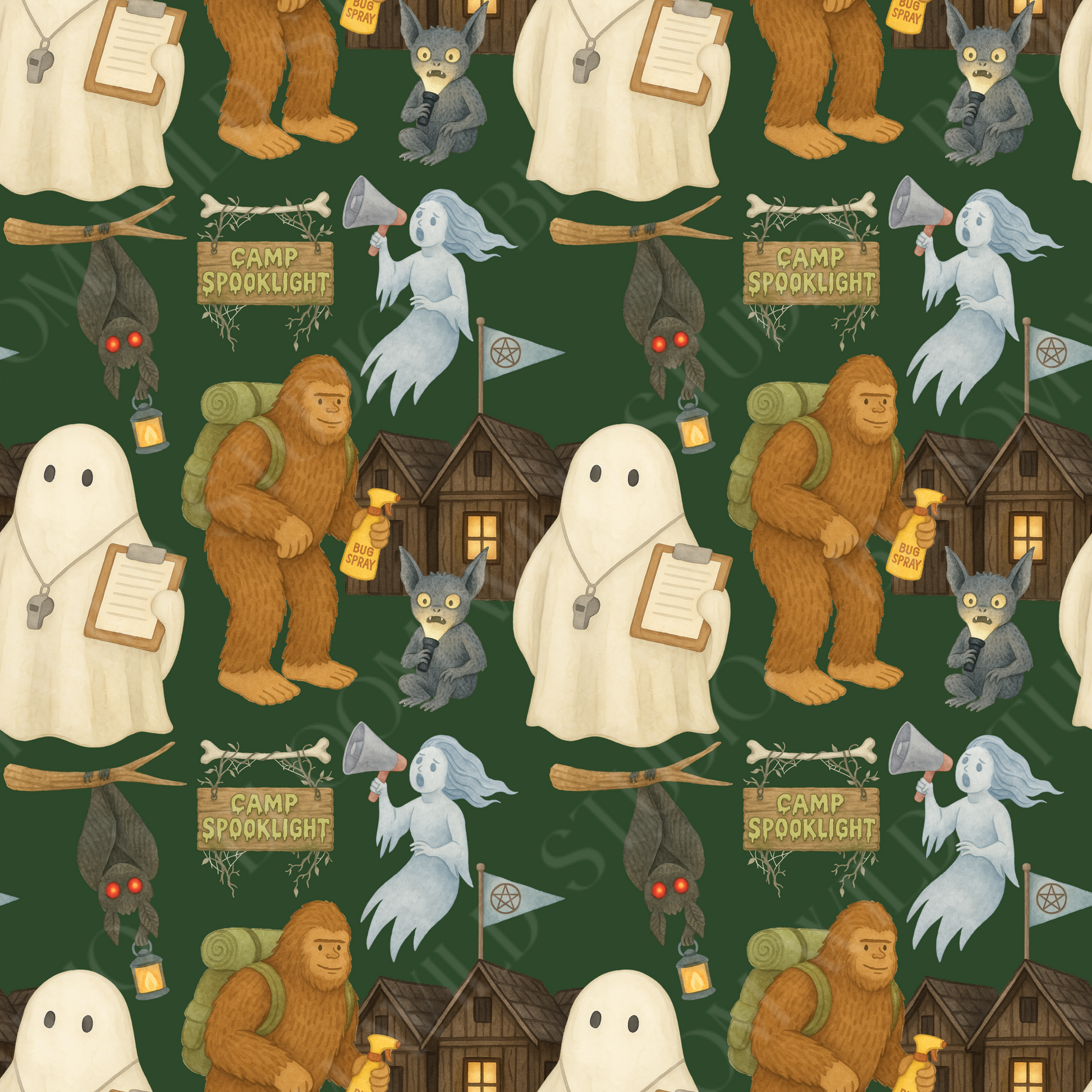 Camp Spooklight Seamless